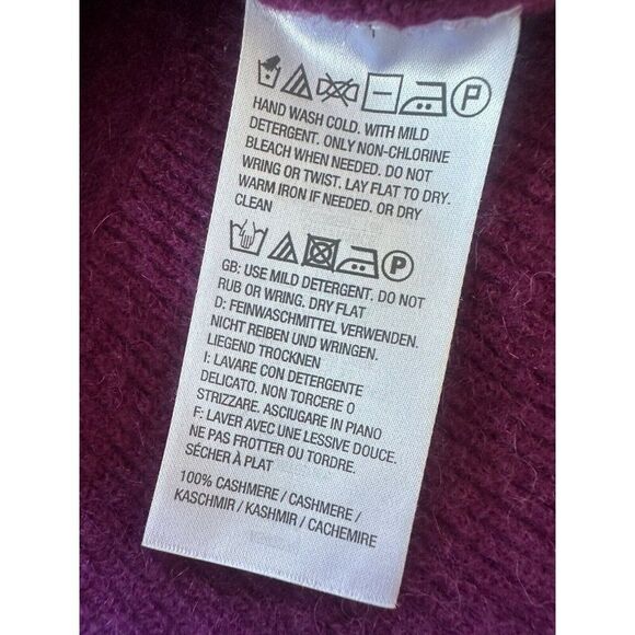 Isaac Mizrahi 2 Ply Cashmere Peplum Sweater Vivid Plum LG - Picture 6 of 8